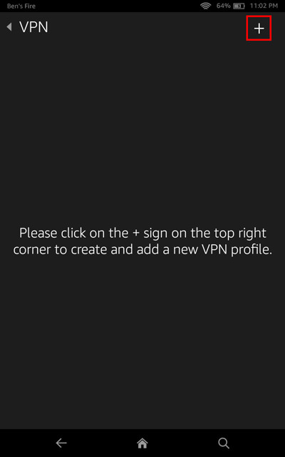 add new vpn profile