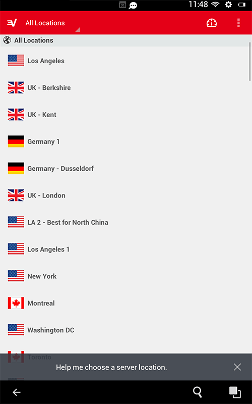 choose a vpn server to connect to