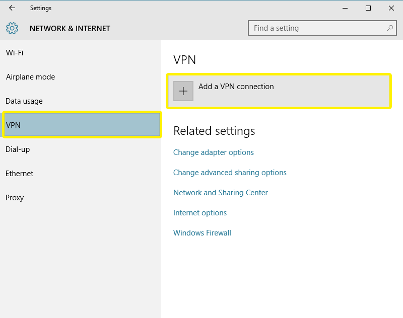 ajouter une connexion vpn