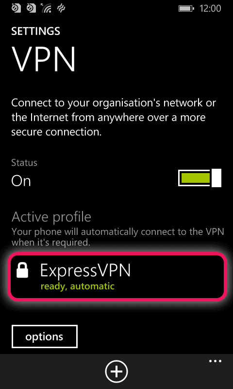 tap the name of the vpn profile to connect